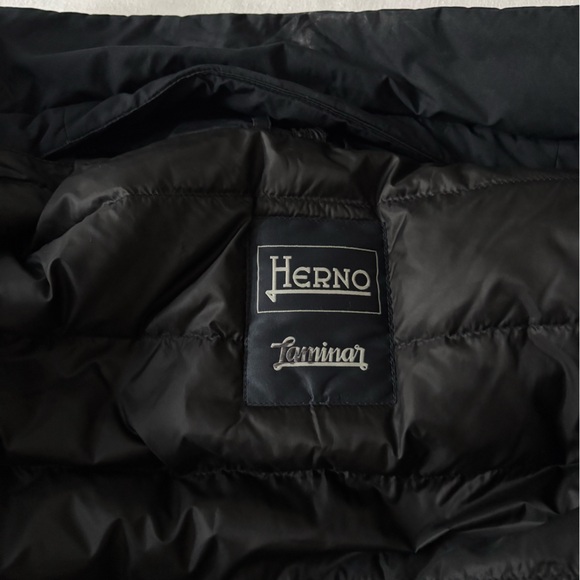 Herno Men's Dark Black Trench Coat with Stand Collar - Picture 2 of 6